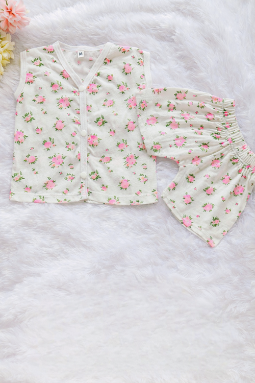 Pink Blossom Baby Set Sleeveless