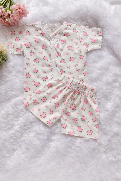 Pink Blossom Baby Set Half Sleeve