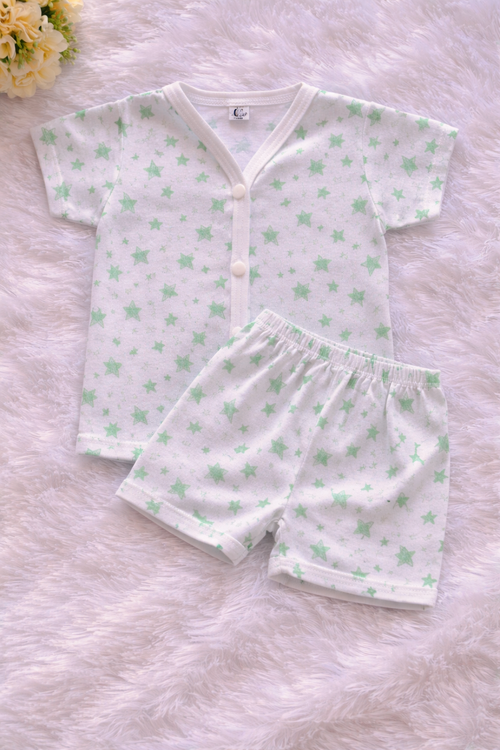 Minty Star Snuggle Baby Set Half Sleeve