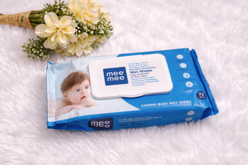 Mee Mee Caring Baby Wet Wipes – Gentle, Moisturizing & Skin-Friendly (72 Wipes Pack)