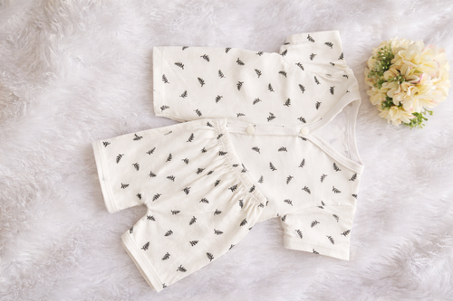 Midnight Leaves Baby Set Half Sleeve
