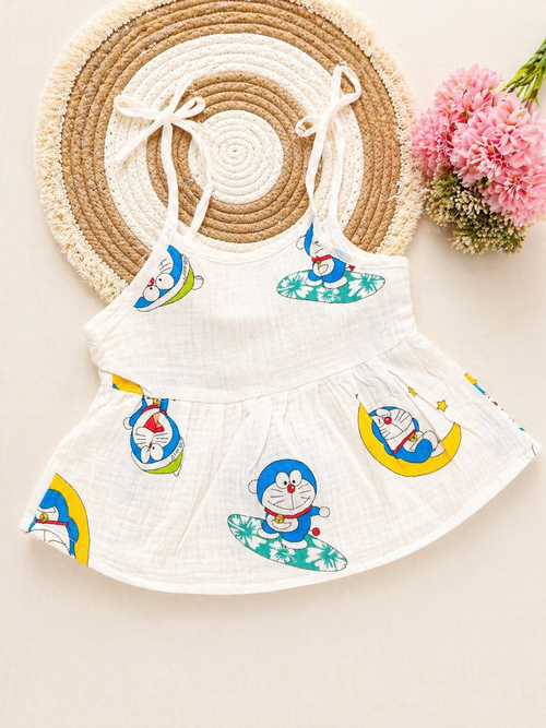 Playtime Fun Knot Crinkled Muslin Frock
