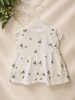 Leafy Hug Sleeveless Baby Frock Set with Bloomers – Soft & Comfortable Wear