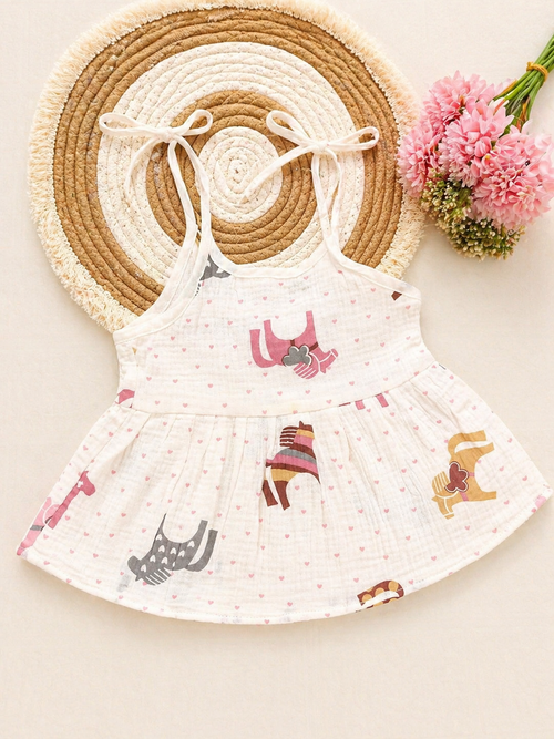 Unicorn Dream Knot Crinkled Muslin Frock
